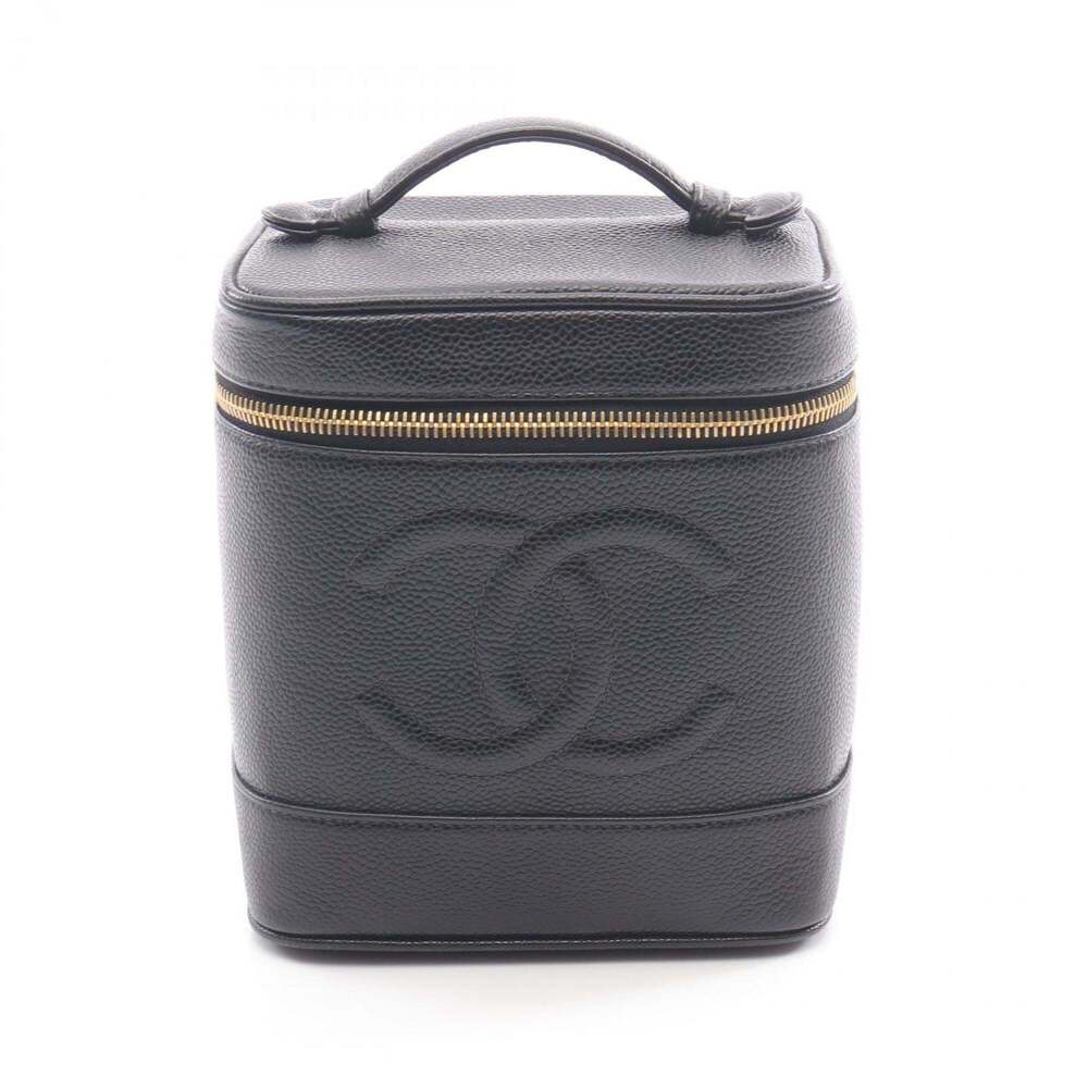CHANEL Black Leather Logo Bag